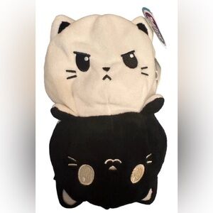 Stylized Cat Plush — Black & White Character Plushie